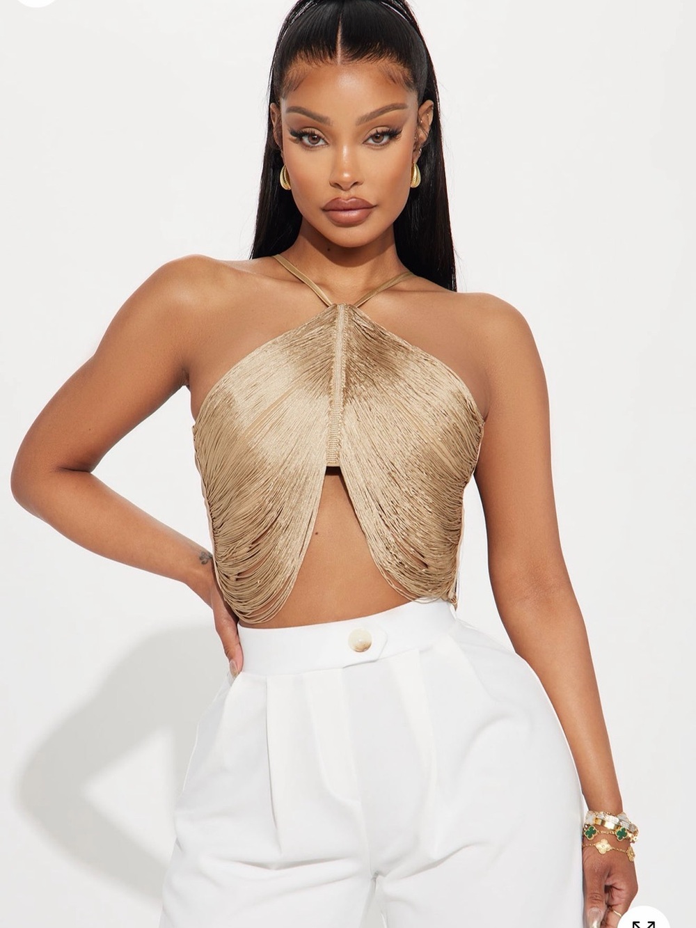 Francesca Fringe Top - Gold - Picture 2 of 4
